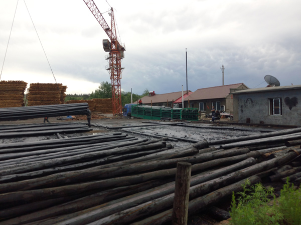 防腐油木桿、防腐油炸桿2